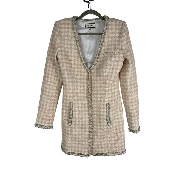 ASSIGNMENT Bridgette Mini Dress Wool Houndstooth Statement Tweed Regal Classy S - Picture 4 of 10